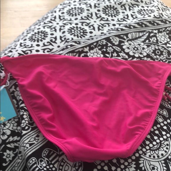 LETARTE HOT PINK RUFFLED BIKINI WITH GOLD BEADS - Picture 8 of 8